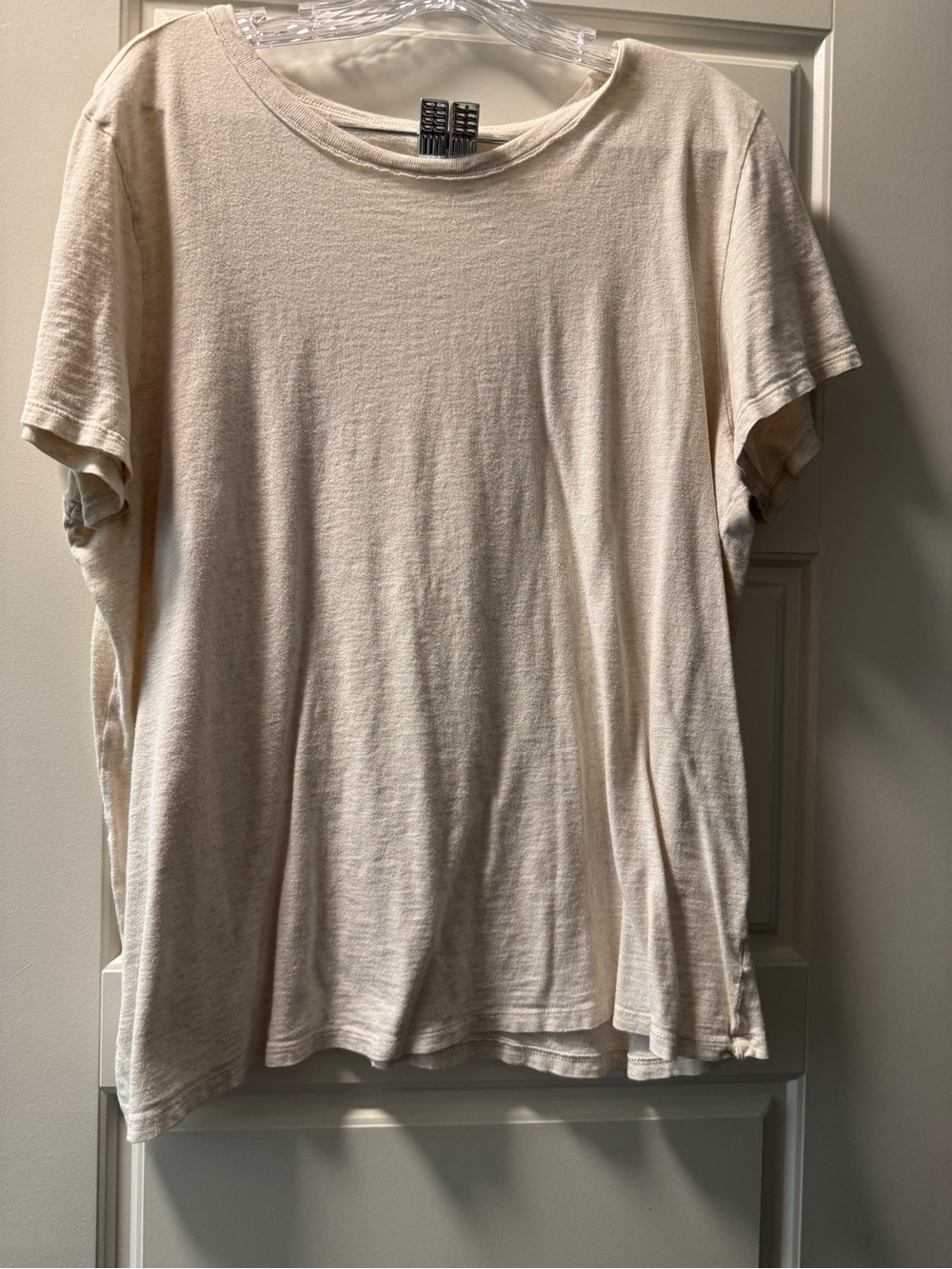 aerie Lightweight Short Sleeve Crewneck Tee — Cream